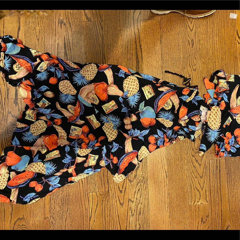 Fun tropical wrap dress